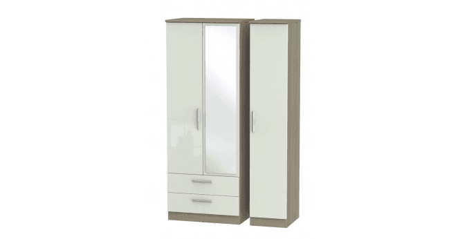 Welcome Knightsbridge Tall Triple 2 Drawer Mirror Wardrobe
