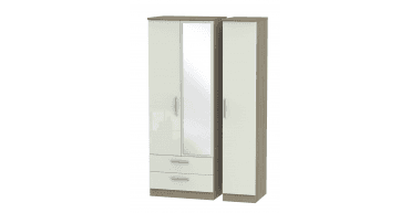 Knightsbridge Tall Triple 2 Drawer Mirror Wardrobe