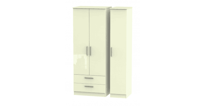 Welcome Knightsbridge Tall Triple 2 Drawer Wardrobe