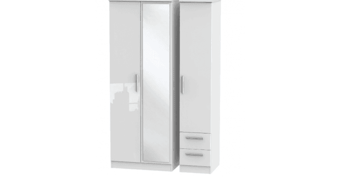 Welcome Knightsbridge Tall Triple Mirror + Drawer Wardrobe