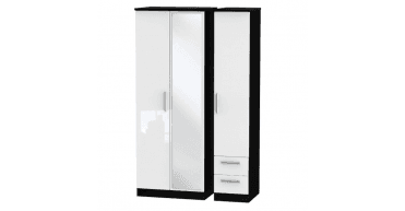 Knightsbridge Tall Triple Mirror + Drawer Wardrobe