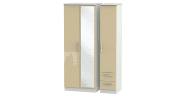 Knightsbridge Tall Triple Mirror + Drawer Wardrobe