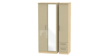 Knightsbridge Tall Triple Mirror + Drawer Wardrobe