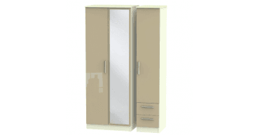Knightsbridge Tall Triple Mirror + Drawer Wardrobe