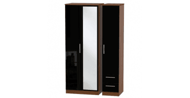 Knightsbridge Tall Triple Mirror + Drawer Wardrobe