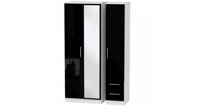 Welcome Knightsbridge Tall Triple Mirror + Drawer Wardrobe