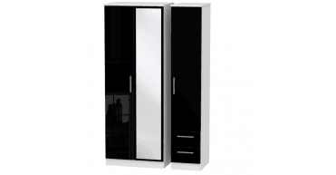 Knightsbridge Tall Triple Mirror + Drawer Wardrobe