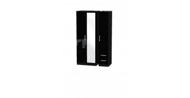 Knightsbridge Tall Triple Mirror + Drawer Wardrobe
