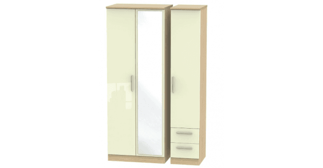 Welcome Knightsbridge Tall Triple Mirror + Drawer Wardrobe