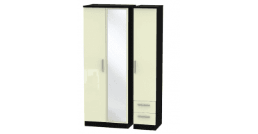 Knightsbridge Tall Triple Mirror + Drawer Wardrobe