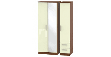 Knightsbridge Tall Triple Mirror + Drawer Wardrobe