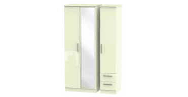 Knightsbridge Tall Triple Mirror + Drawer Wardrobe