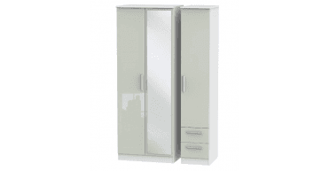 Knightsbridge Tall Triple Mirror + Drawer Wardrobe