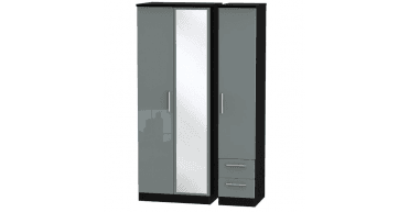 Knightsbridge Tall Triple Mirror + Drawer Wardrobe