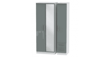 Knightsbridge Tall Triple Mirror + Drawer Wardrobe