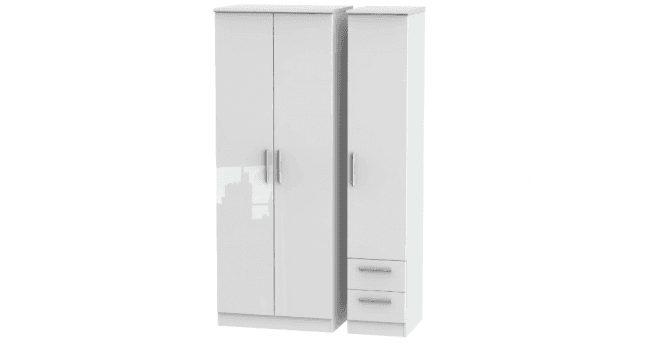 Welcome Knightsbridge  Tall Triple Plain + Drawer Wardrobe