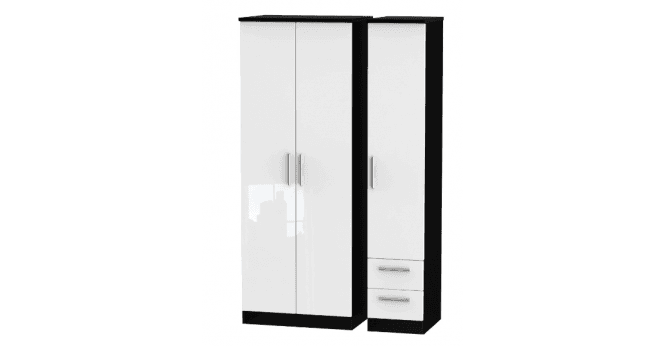 Welcome Knightsbridge  Tall Triple Plain + Drawer Wardrobe