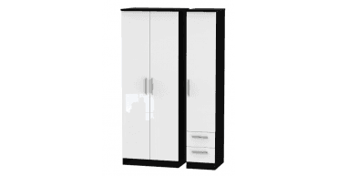 Knightsbridge  Tall Triple Plain + Drawer Wardrobe