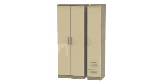 Welcome Knightsbridge  Tall Triple Plain + Drawer Wardrobe