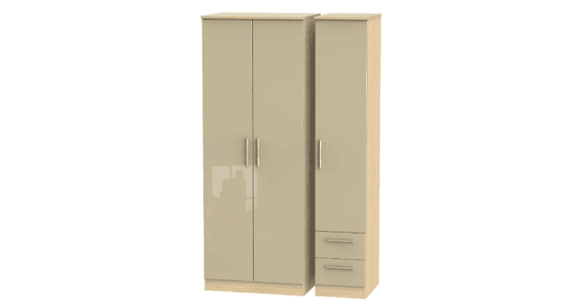 Welcome Knightsbridge  Tall Triple Plain + Drawer Wardrobe