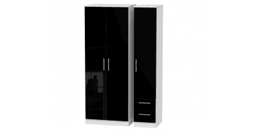 Knightsbridge  Tall Triple Plain + Drawer Wardrobe