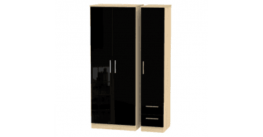 Knightsbridge  Tall Triple Plain + Drawer Wardrobe