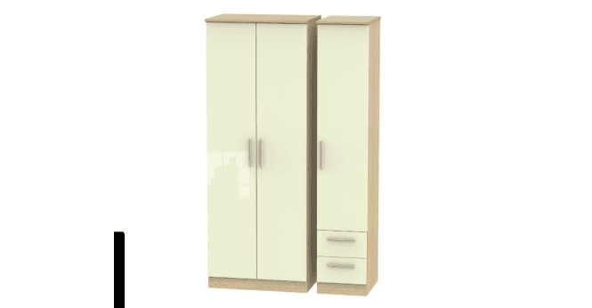 Welcome Knightsbridge  Tall Triple Plain + Drawer Wardrobe