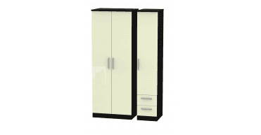 Knightsbridge  Tall Triple Plain + Drawer Wardrobe
