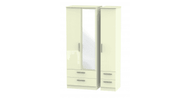 Knightsbridge  Tall Triple Plain + Drawer Wardrobe