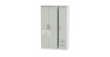 Knightsbridge  Tall Triple Plain + Drawer Wardrobe
