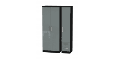 Knightsbridge  Tall Triple Plain + Drawer Wardrobe