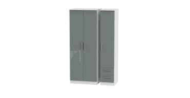 Knightsbridge  Tall Triple Plain + Drawer Wardrobe
