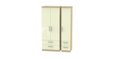 Knightsbridge Triple 2 Drawer + Drawer Wardrobe
