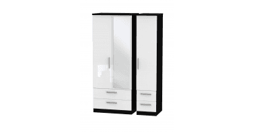 Knightsbridge Triple 2 Drawer Mirror + Drawer Wardrobe