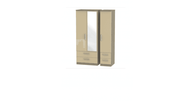 Welcome Knightsbridge Triple 2 Drawer Mirror + Drawer Wardrobe