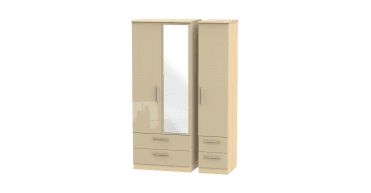 Knightsbridge Triple 2 Drawer Mirror + Drawer Wardrobe