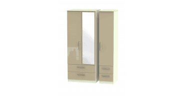 Knightsbridge Triple 2 Drawer Mirror + Drawer Wardrobe