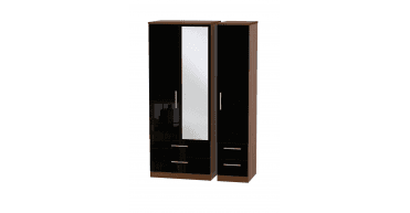 Knightsbridge Triple 2 Drawer Mirror + Drawer Wardrobe