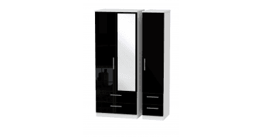 Knightsbridge Triple 2 Drawer Mirror + Drawer Wardrobe