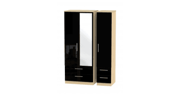 Knightsbridge Triple 2 Drawer Mirror + Drawer Wardrobe