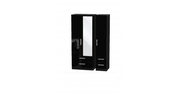 Knightsbridge Triple 2 Drawer Mirror + Drawer Wardrobe