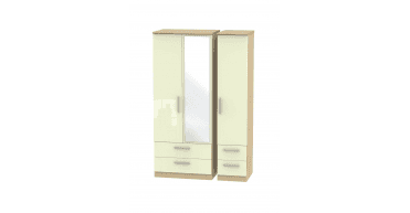 Knightsbridge Triple 2 Drawer Mirror + Drawer Wardrobe