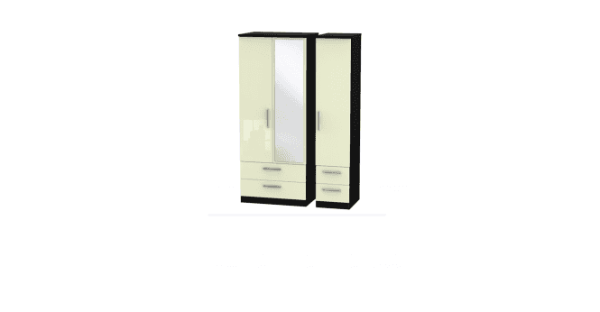 Welcome Knightsbridge Triple 2 Drawer Mirror + Drawer Wardrobe