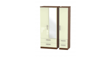 Knightsbridge Triple 2 Drawer Mirror + Drawer Wardrobe