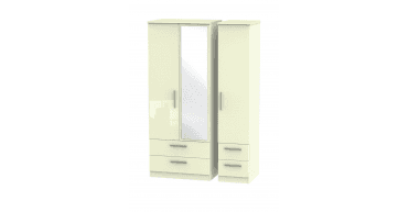 Knightsbridge Triple 2 Drawer Mirror + Drawer Wardrobe