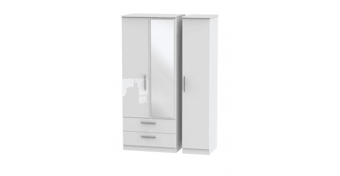 Welcome Knightsbridge Triple 2 Drawer Mirror Wardrobe