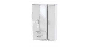 Knightsbridge Triple 2 Drawer Mirror Wardrobe