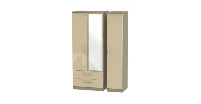 Welcome Knightsbridge Triple 2 Drawer Mirror Wardrobe