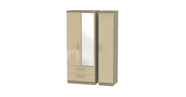 Knightsbridge Triple 2 Drawer Mirror Wardrobe