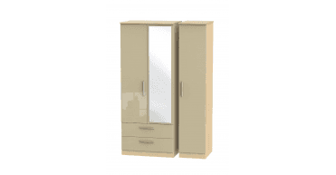 Knightsbridge Triple 2 Drawer Mirror Wardrobe